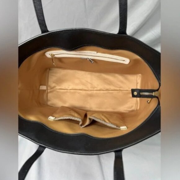 Henri Bendel Black Large Tote Handbag Gold Hardware W/Dust Bag LIKE NEW - Picture 5 of 16